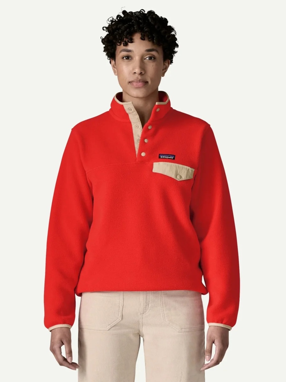 PATAGONIA SIZZLE RED WOMANS SNAP FLEECE - XL